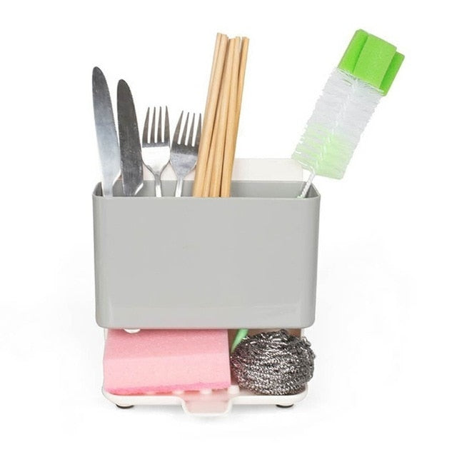 Multifunction Kitchen Sink Station With Sponge Rack Underneath