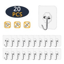 Load image into Gallery viewer, Transparent Self Adhesive Hangers with Hooks (20pk)